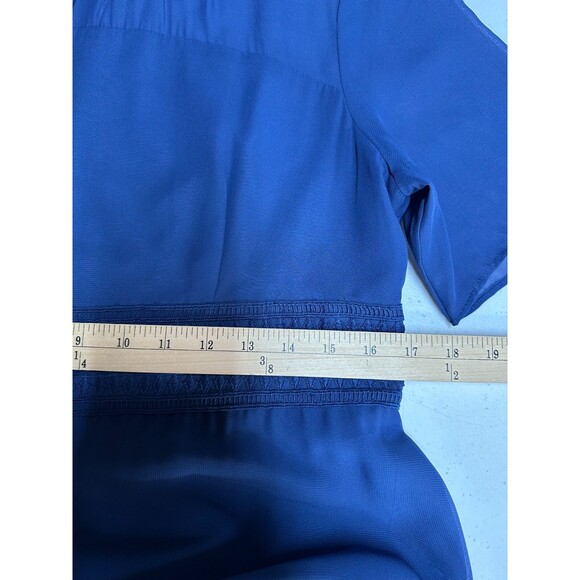 JJ's House Mother of the Bride Dress XL Scoop Short Sleeve A-Line Chiffon Blue - Picture 10 of 11